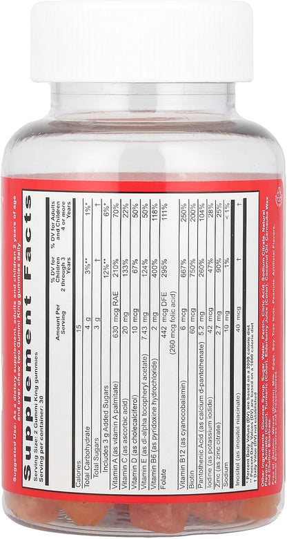 Gummi King Multi Vitamin + Mineral Gummies - Natural Flavours, 60 Count