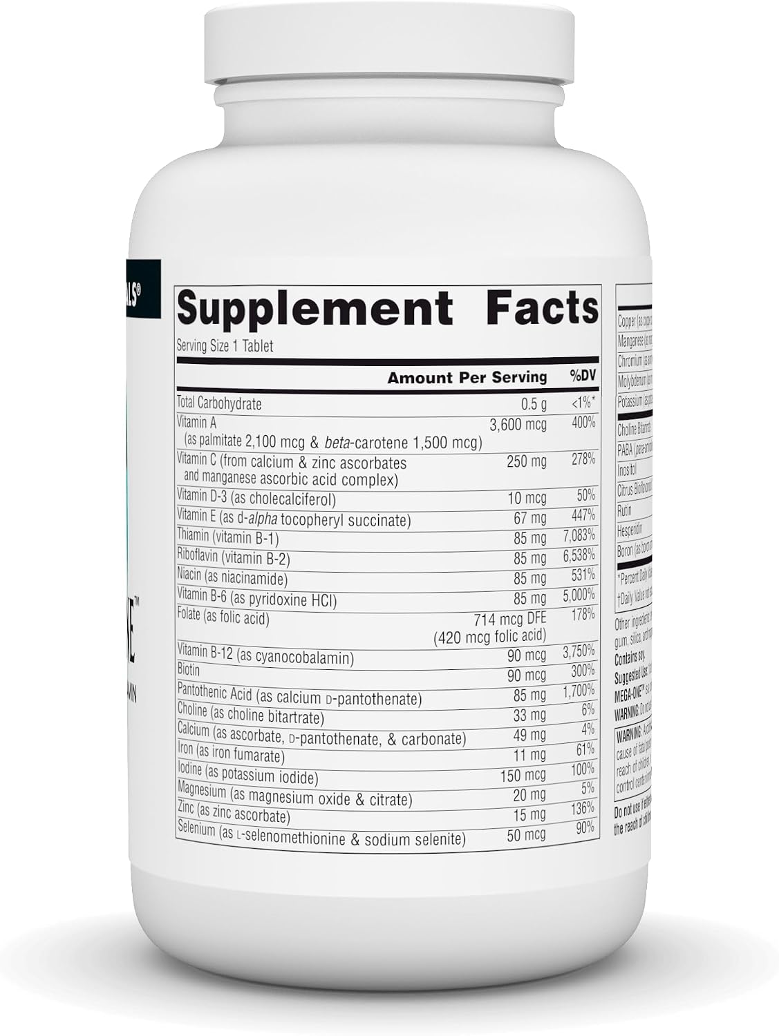 Source Naturals Mega-One Multivitamin with Minerals – 180 Tablets - görsel 2