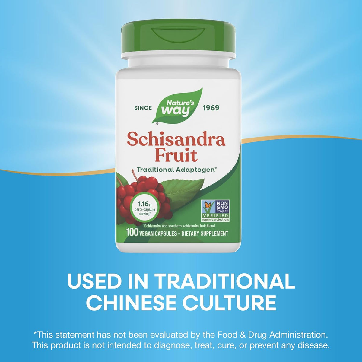 Nature's Way Schisandra Fruit, Traditional Adaptogen*, Vegan, Non-GMO Project Verified, 100 Capsules - görsel 4