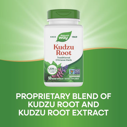Nature's Way Kudzu Root, 1,226 mg per 2-Capsule Serving, Non-GMO Project Verified, 50 Vegan Capsules