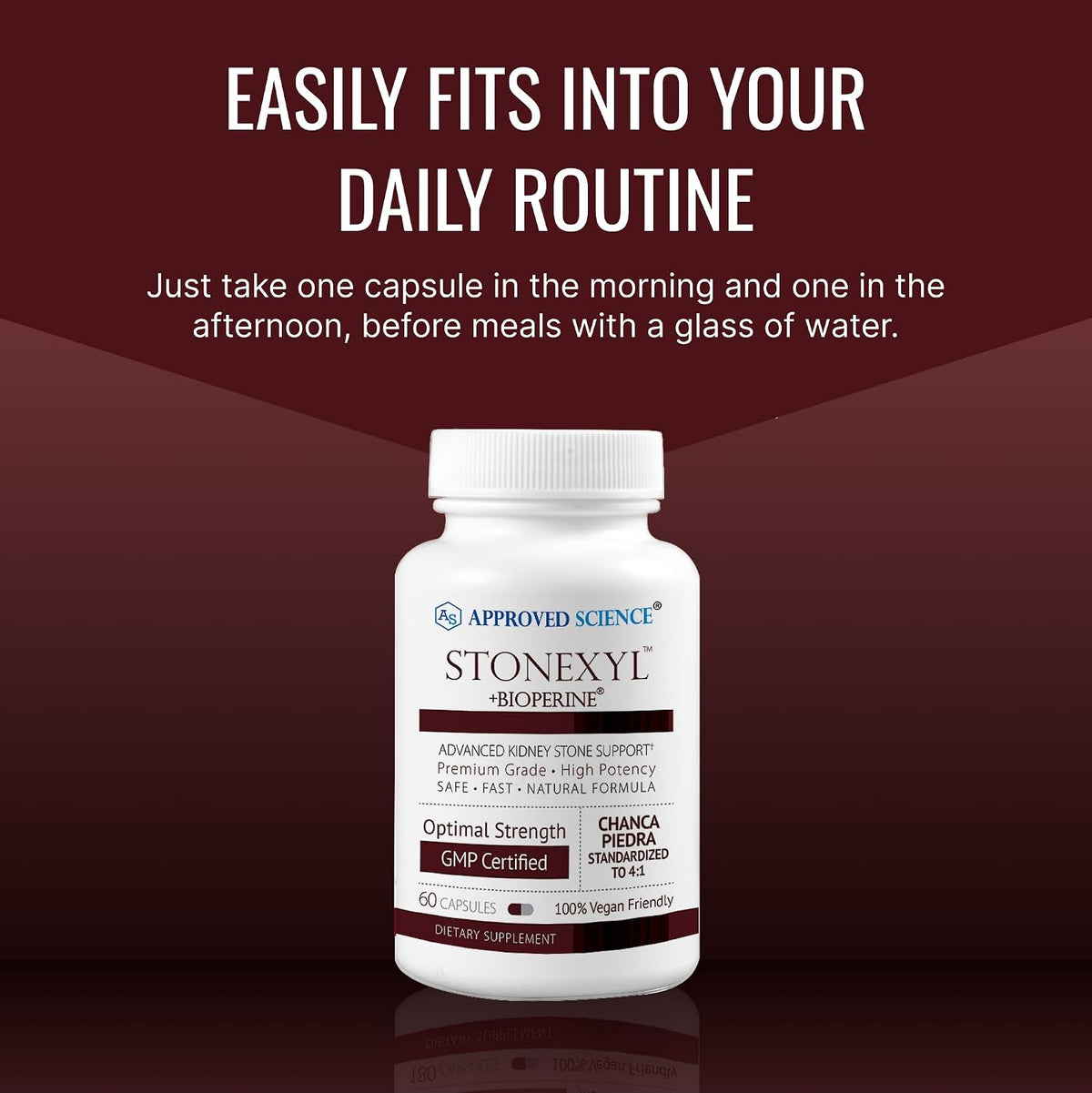 Approved Science Stonexyl - Herbal Support for Kidney Stones - 360 Capsules - Chanca Piedra - High Absorption - 6 Month Supply - Vegan - görsel 6