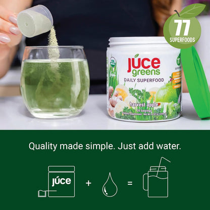 Terra Kai Organics Juce Greens Organic Superfood Powder - Harvest Apple, 20 Servings