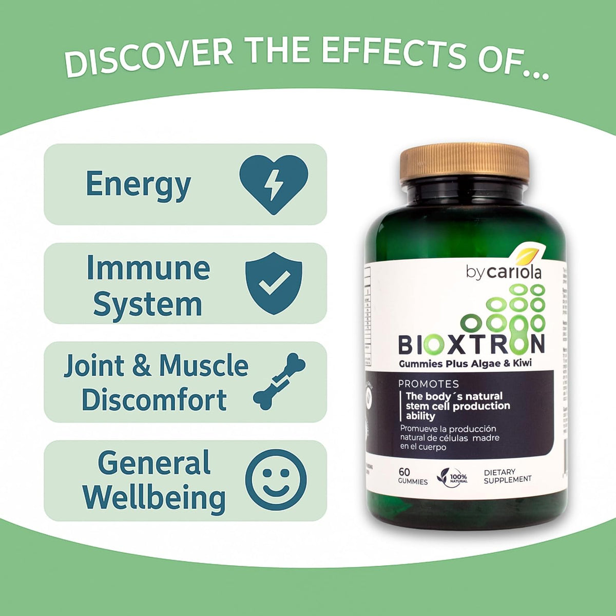 Bioxtron Natural Stem Cell Food Supplement Gummies (60 Gummies) - görsel 3