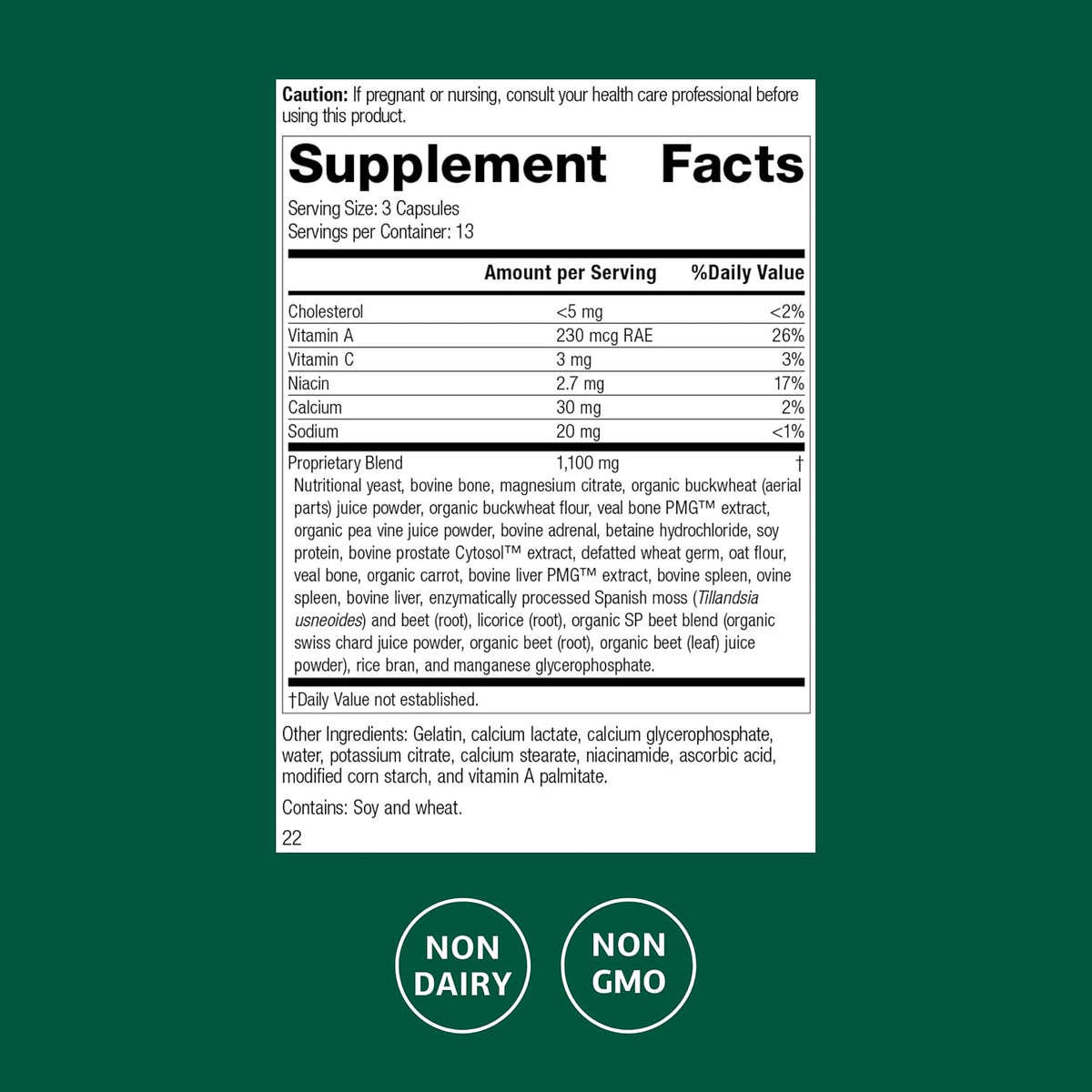 Standard Process Rumaplex – Food Supplement with Vitamin A & Niacin – 40 Capsules - görsel 2