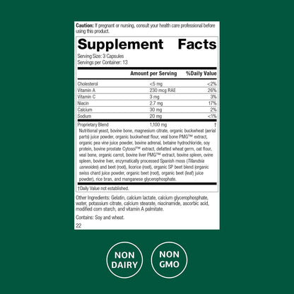 Standard Process Rumaplex – Food Supplement with Vitamin A & Niacin – 40 Capsules