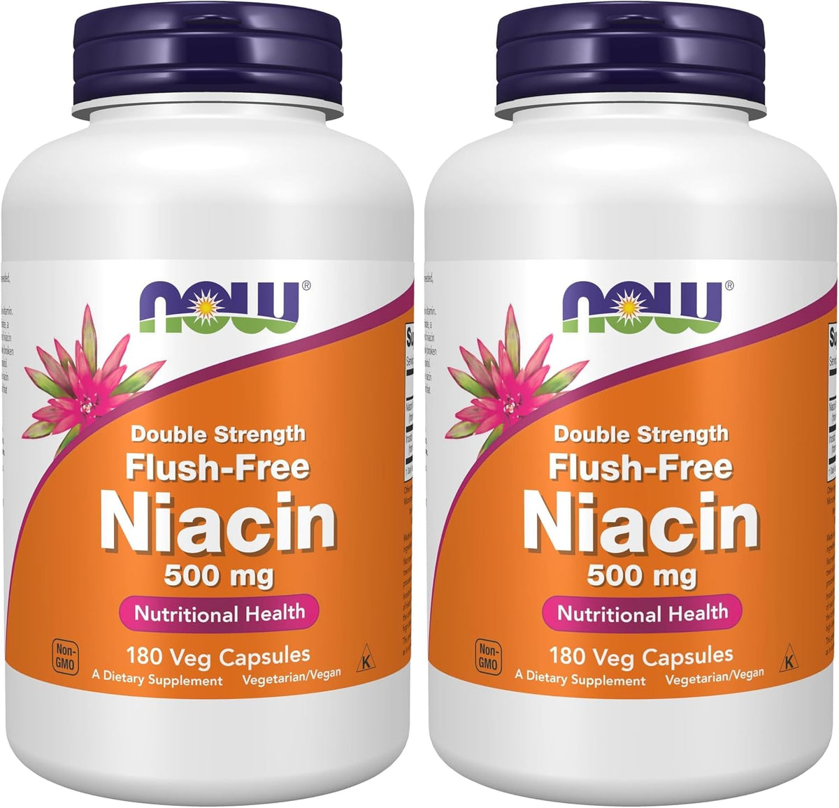 NOW Foods Niacin (Vitamin B-3) 500 mg, Flush-Free, Double Strength, 180 Veg Capsules - görsel 8
