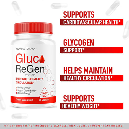 GlucoRegen Capsules – Premium Advanced Support Formula (Pack of 5, 150 Capsules)