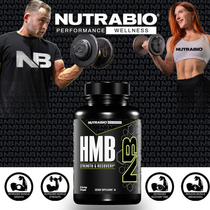 NutraBio HMB Supplement, Amino Acid, 1000 mg, 120 Capsules