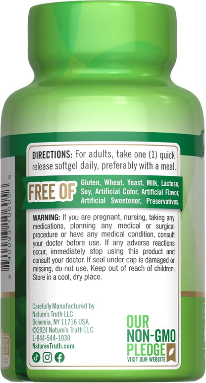 Nature's Truth Vitamin E Softgels | 1000 IU | 60 Count | Non-GM & Gluten-free Supplement