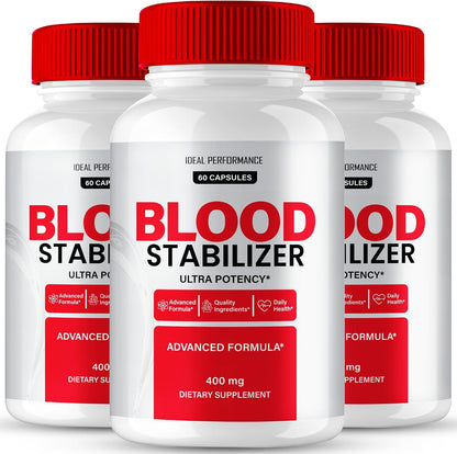 Blood Stabiliser Advanced Blood Formula Capsules, Official Blood Stabiliser Supplement Pills - Maximum Strength, All Natural Healthy Circulation & Stable Levels (3 Pack)