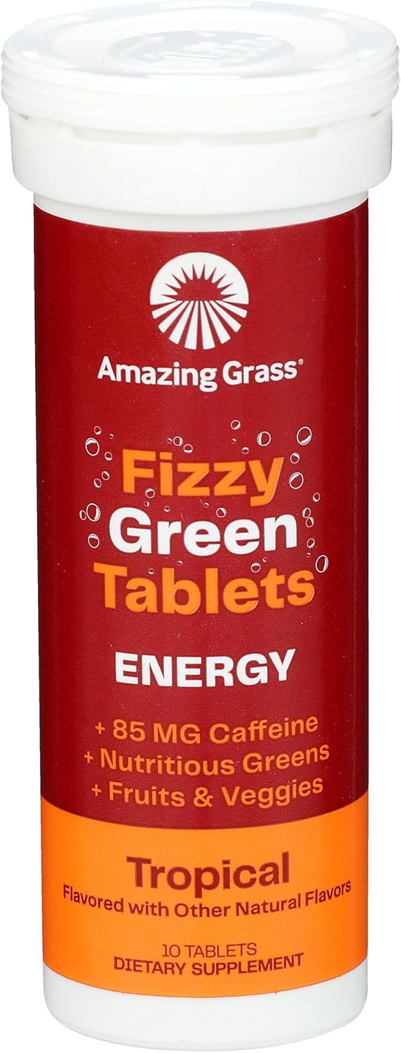 Amazing Grass Tropical Energy Green Superfood, 10 Tablets - görsel 1