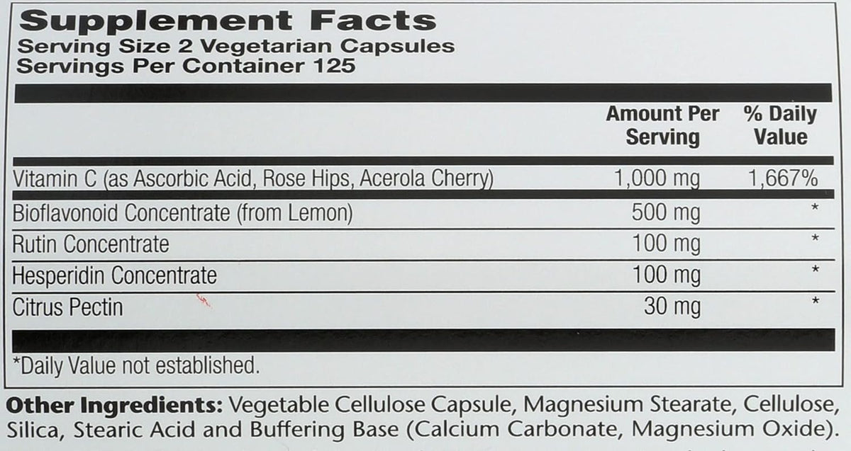 Solaray Super Bio C Buffered Vitamin C - 250 Capsules - görsel 4