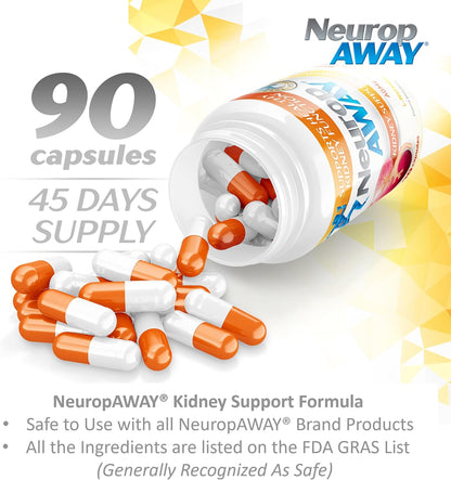 NeuropAWAY Kidney Support Formula - Agmatine Sulphate 500mg with L-Arginine Complex - 90 Capsules