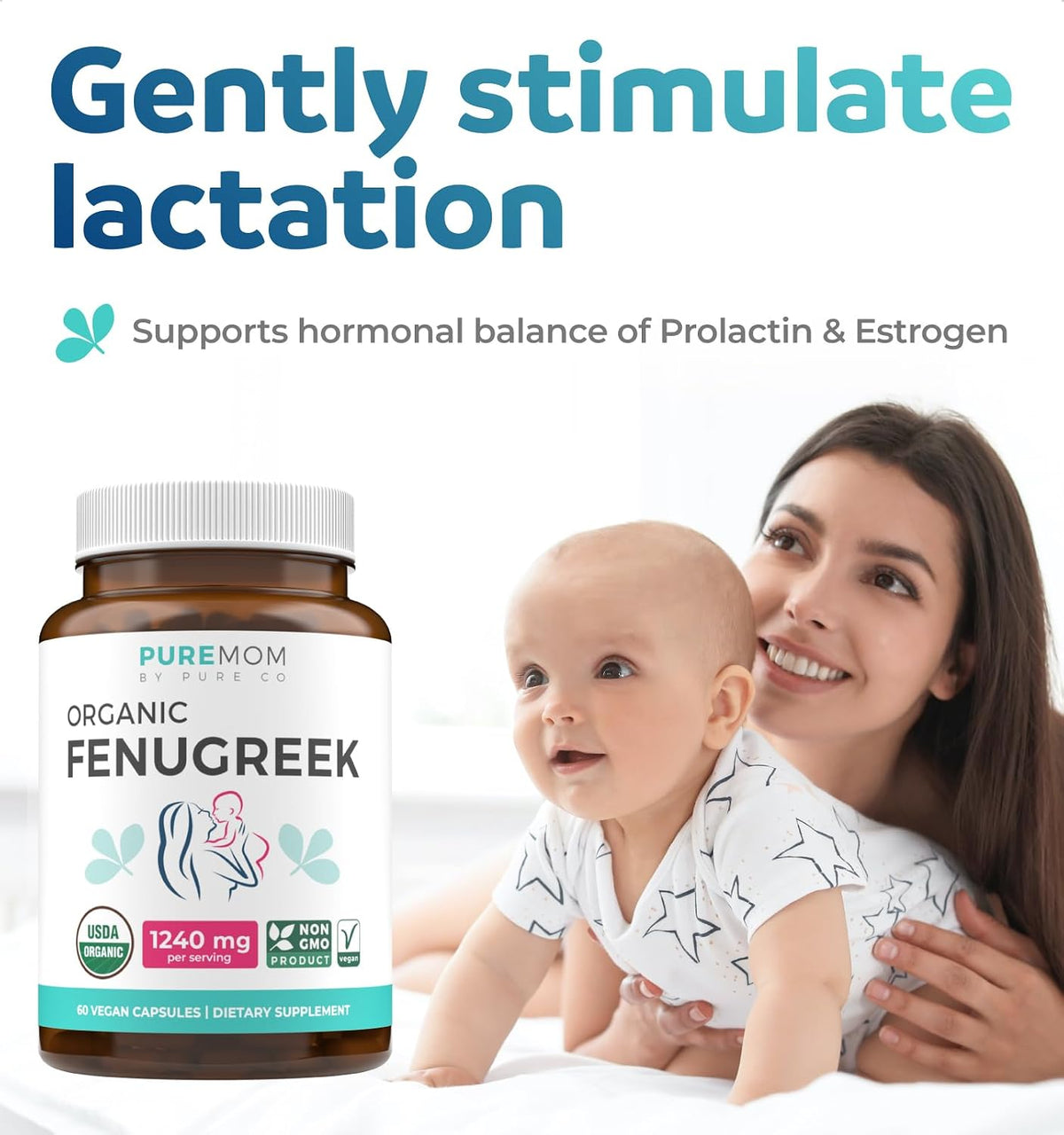 Pure Co Organic Fenugreek Capsules – Breastfeeding Support – 60 Capsules - görsel 2