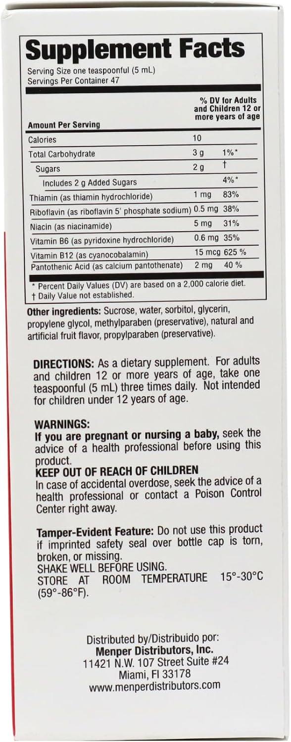 CLUSIVOL B-Complex Syrup – for Skin, Hair, Nervous System & Heart Health (237 ml / 8 Fl Oz) - görsel 3