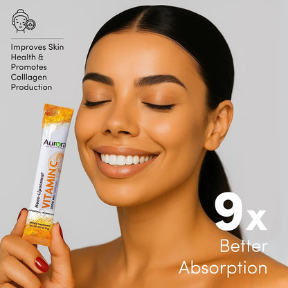 Aurora Nutrascience Nano-Pack Liposomal Vitamin C Powder Drink Mix - 3000 mg, Orange, 30 Sachets