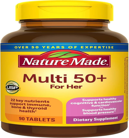 Nature Made Women's Multivitamin 50+ Tablets with Vitamin D, 90 Count