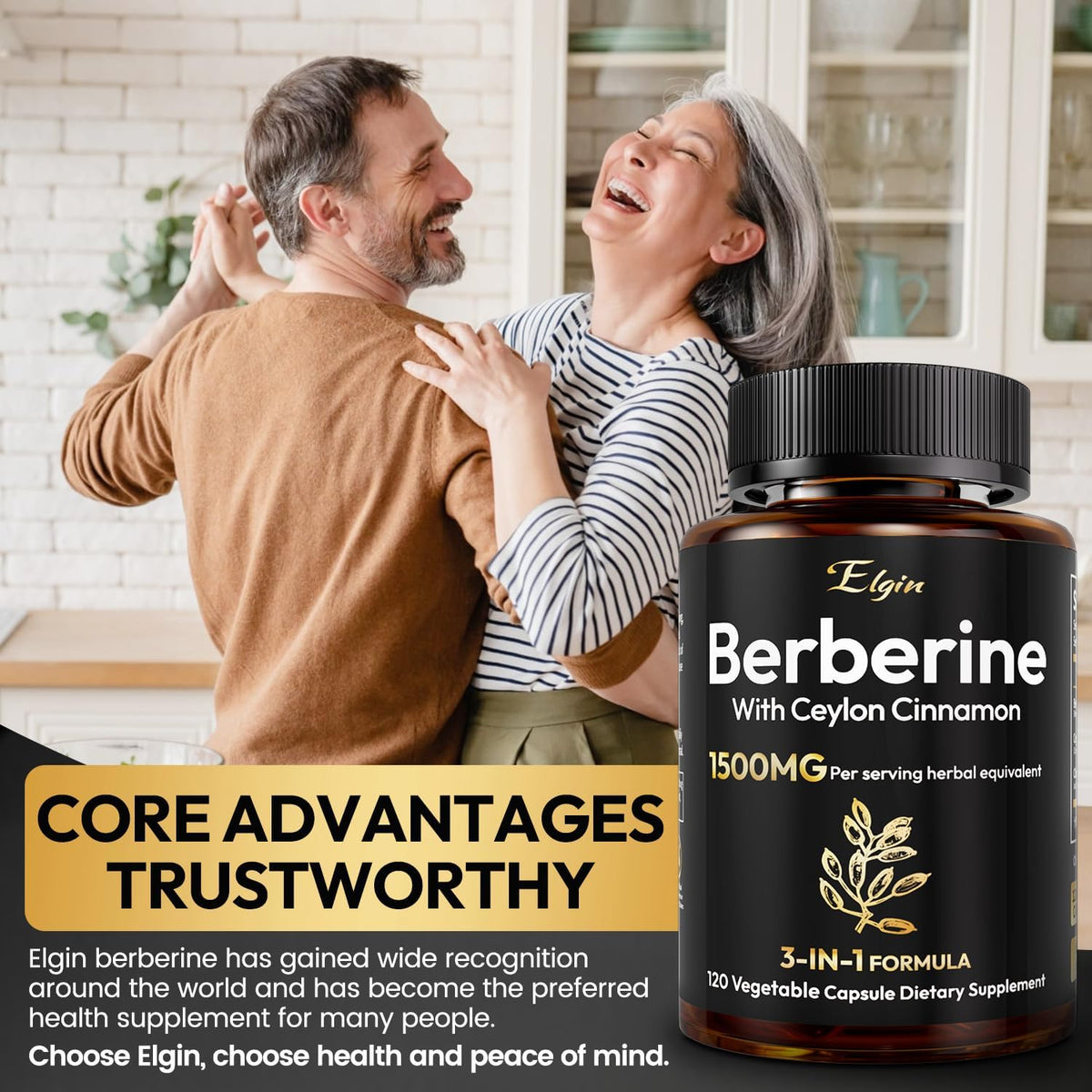 Berberine HCL 1500mg with Ceylon Cinnamon & Citrus Bergamot - Triple Action Metabolic Support, Vegan Capsules (120 Count) - görsel 7