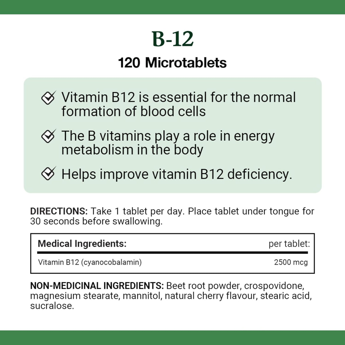 Nature's Bounty B-12 2500mcg Sublingual Tablets, 120 Count - görsel 3
