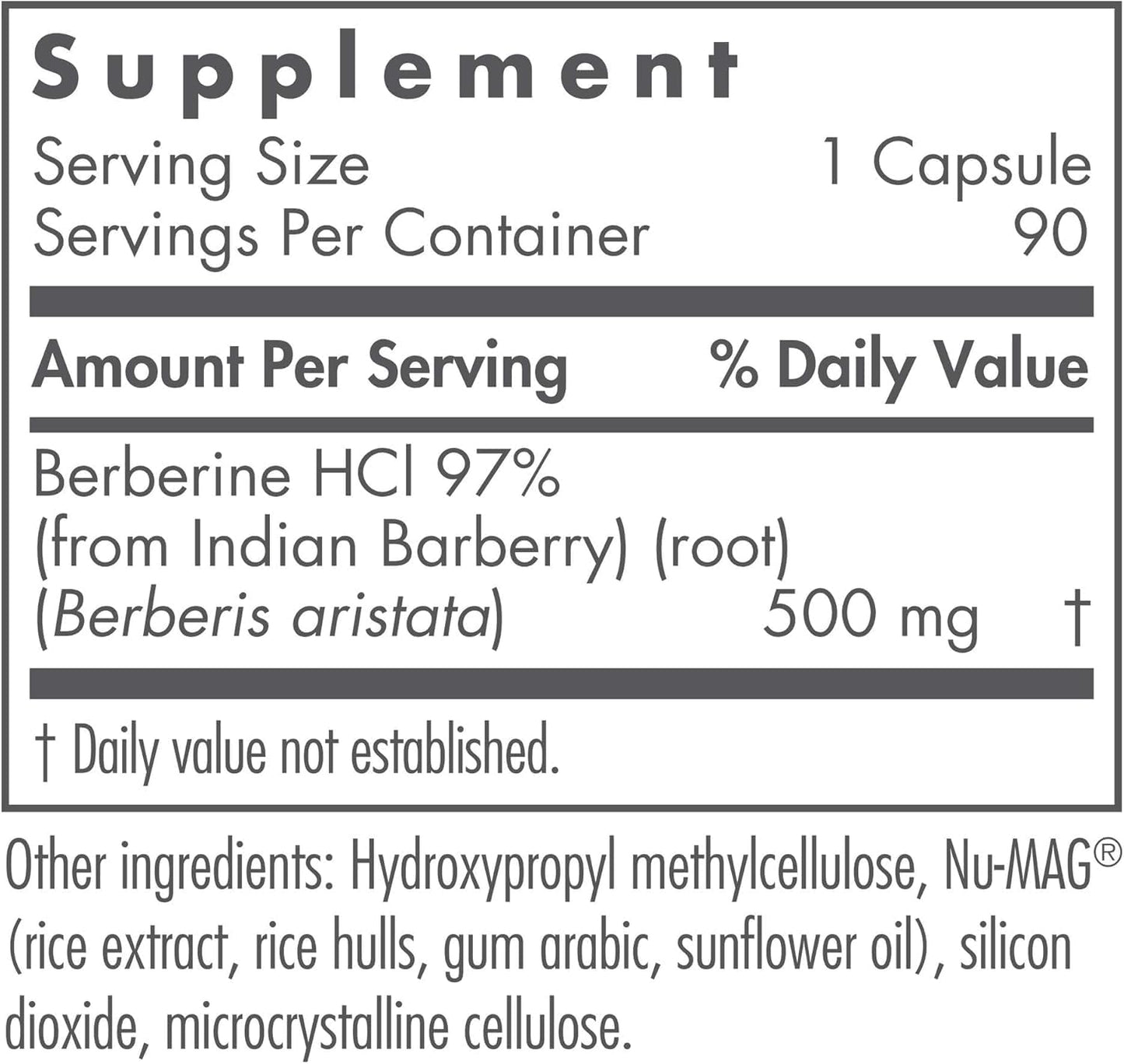 Nutricology Berberine 500mg – Metabolic Support Food Supplement, 90 Vegetarian Capsules - görsel 2