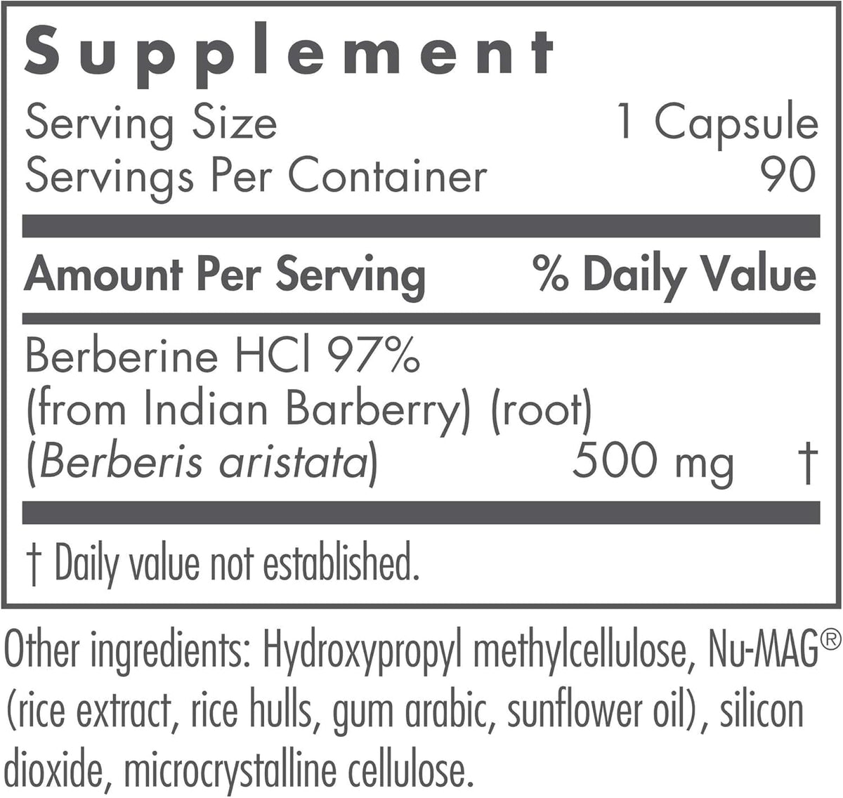 Nutricology Berberine 500mg – Metabolic Support Food Supplement, 90 Vegetarian Capsules - görsel 2