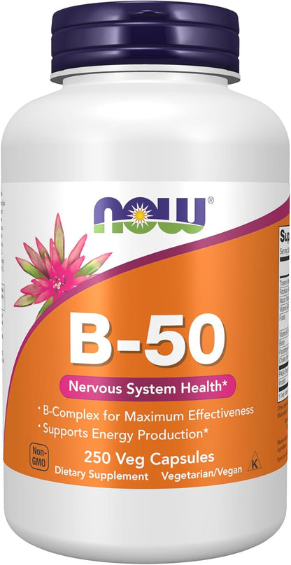 NOW Foods Vitamin B-50 Complex, 100 Veg Capsules
