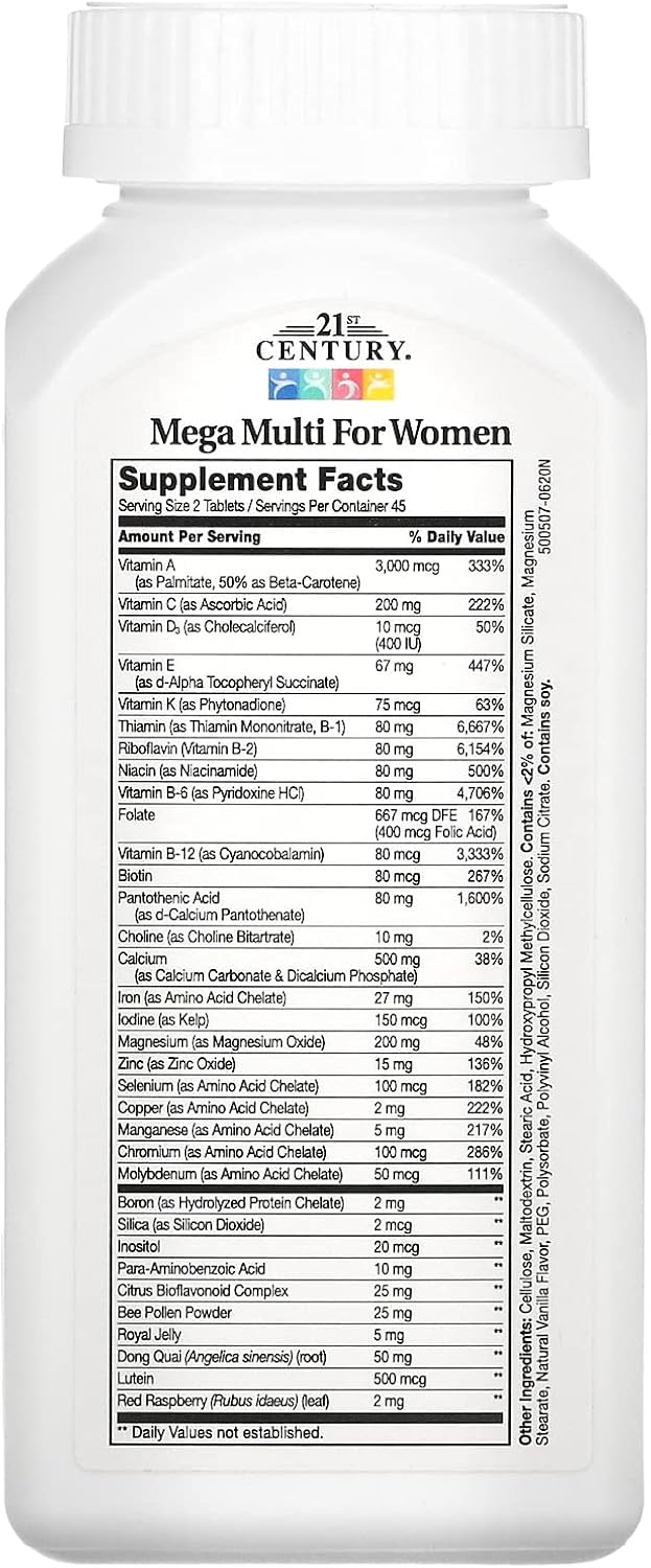 21st Century Mega Multi for Women Tablets, 90 Count - görsel 2