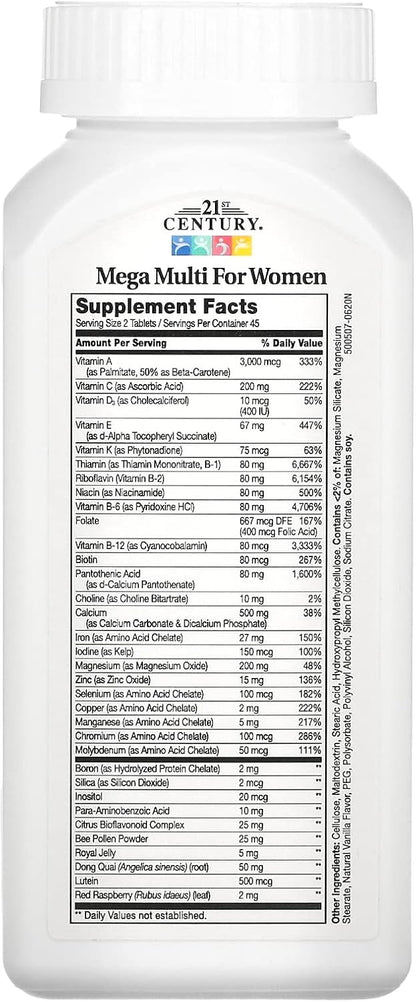 21st Century Mega Multi for Women Tablets, 90 Count