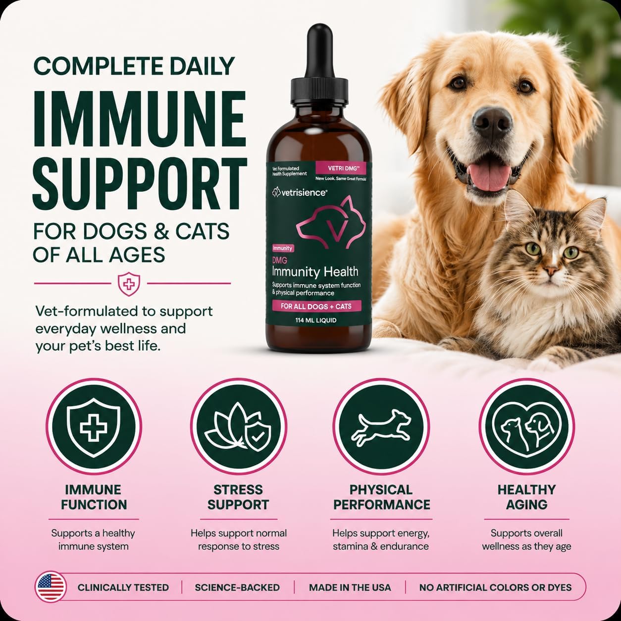 VetriScience DMG Immunity Health - Dogs & Cats Liquid - görsel 5