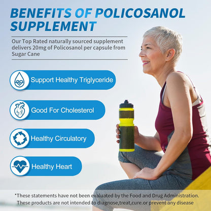Dr. Brian Policosanol 20mg | Heart & Cholesterol Health Food Supplement - 90 Vegan Tablets