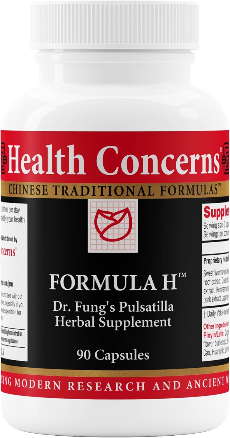 Health Concerns Formula H – Blood Circulation & Vascular Support – Herbal Supplement with Quercetin & Skullcap Root – 90 Capsules - görsel 1