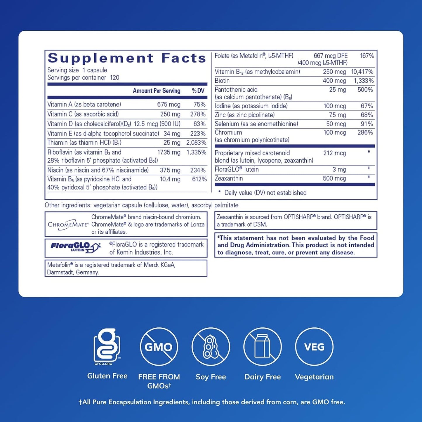 Pure Encapsulations Multi T/D - Multivitamin and Mineral Supplement - görsel 2