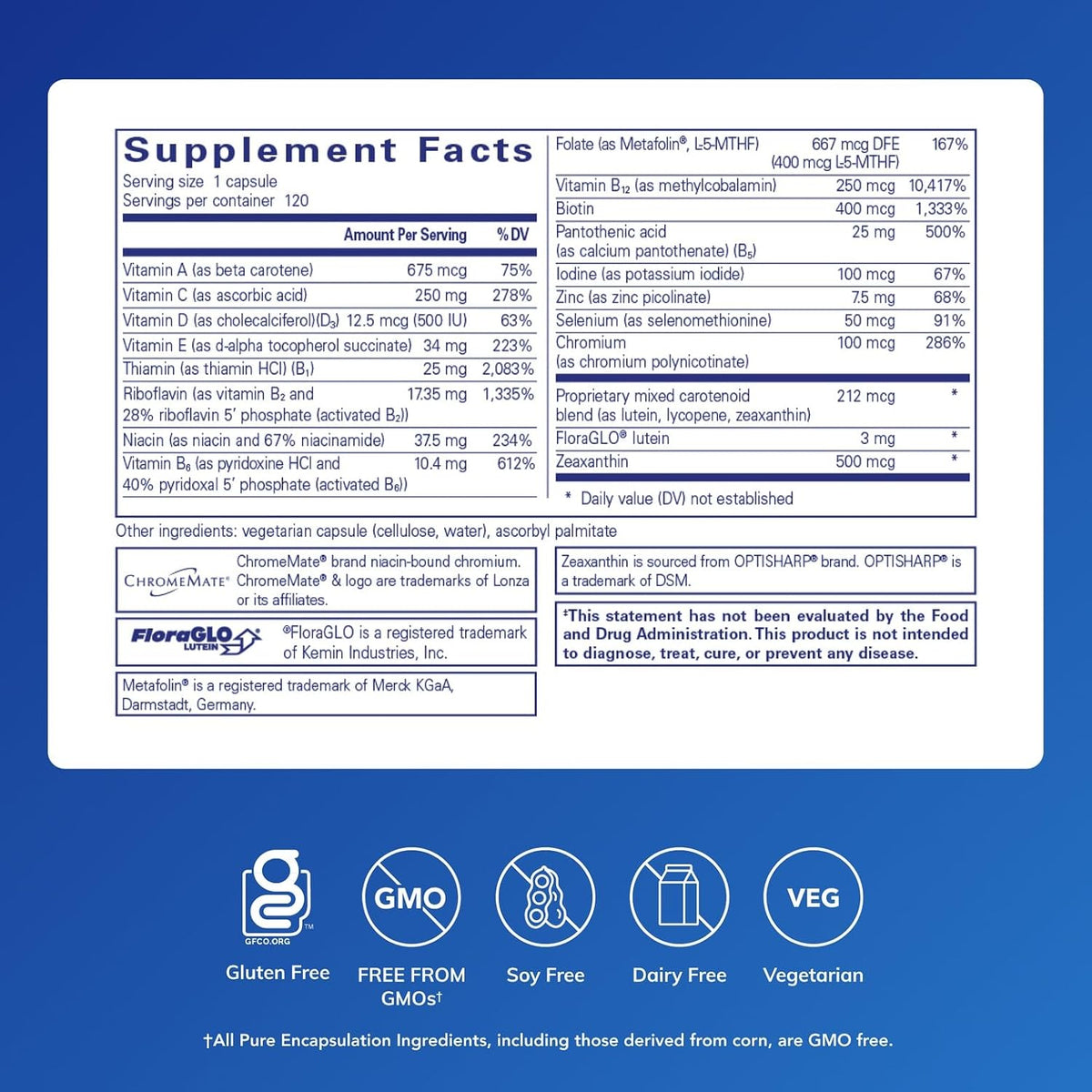Pure Encapsulations Multi T/D - Multivitamin and Mineral Supplement - görsel 2