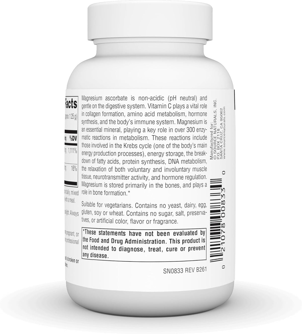 Source Naturals Magnesium Ascorbate Powder – Immune and Energy Support, 113g (4 oz) - görsel 4