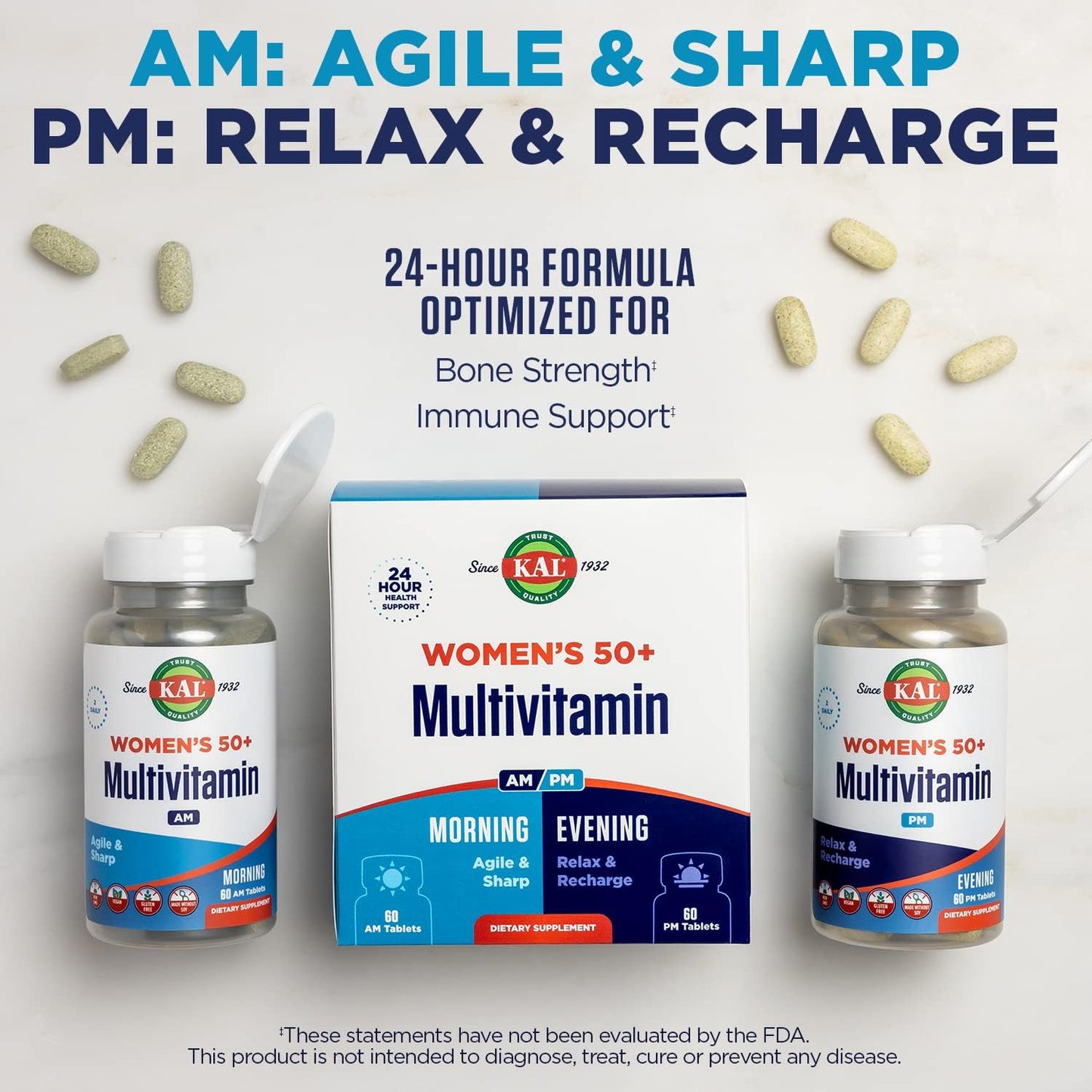 KAL Plus 2-in-1 Multivitamin for Women Over 50 AM/PM Formula - görsel 5