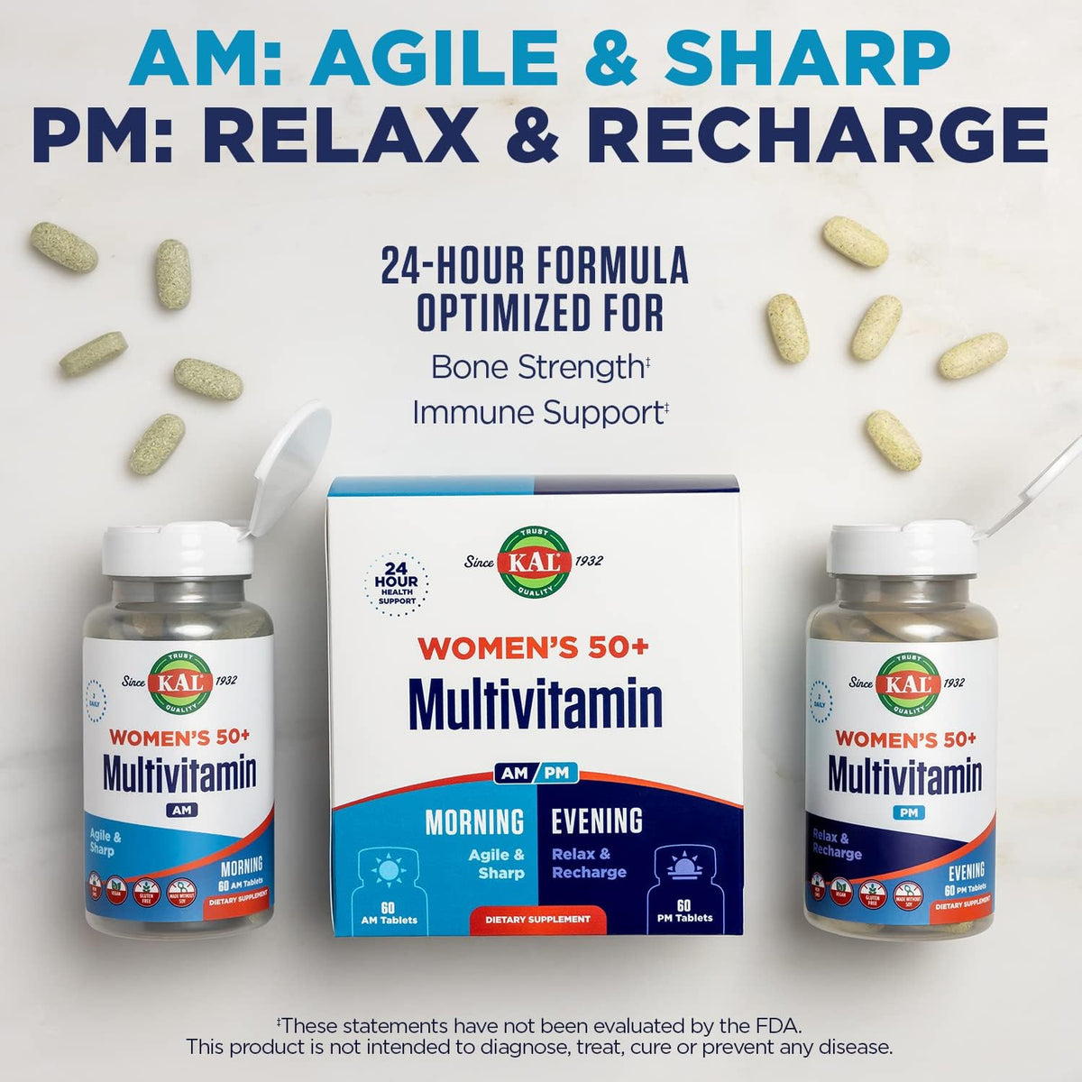 KAL Plus 2-in-1 Multivitamin for Women Over 50 AM/PM Formula - görsel 5