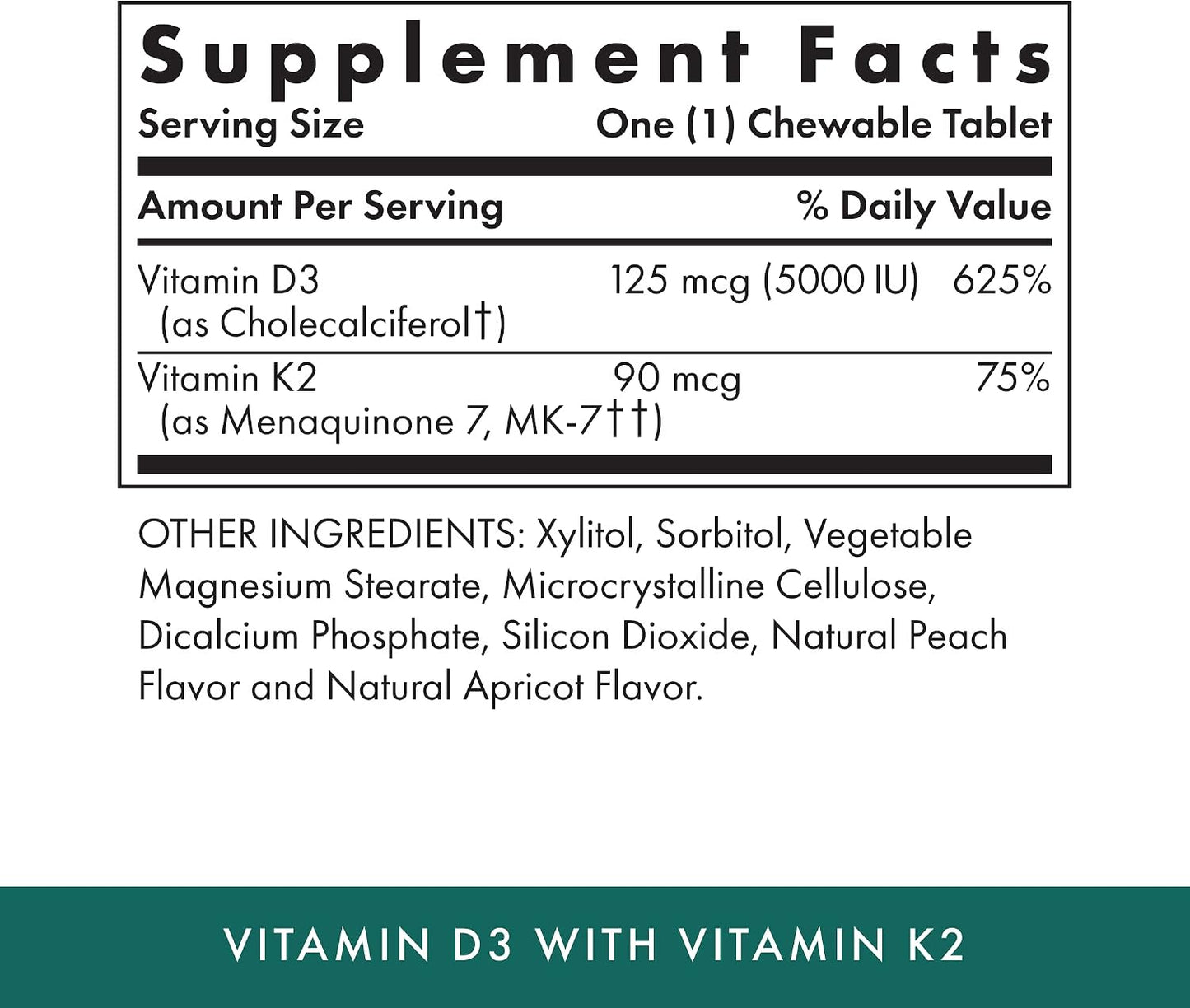 Michael's Health Naturopathic Programmes Vitamin D3 with K2 - 90 Chewable Tablets - Apricot Flavour - Skeletal & Immune System Support - No Added Sugar - Vegetarian & Kosher - görsel 2