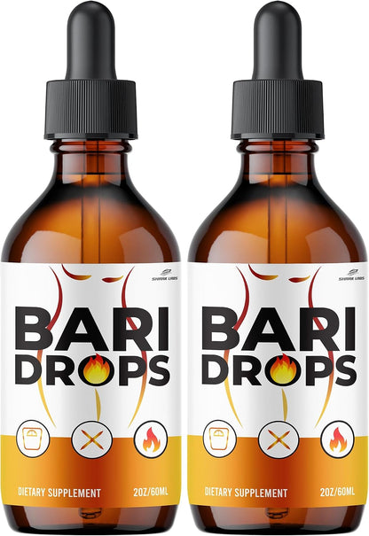 (2 Pack) Bari Drops Supplement, Maximum Potency, Bari Drops Liquid Extract Vitamin for Men and Women 60 ml, 2 Month Supply