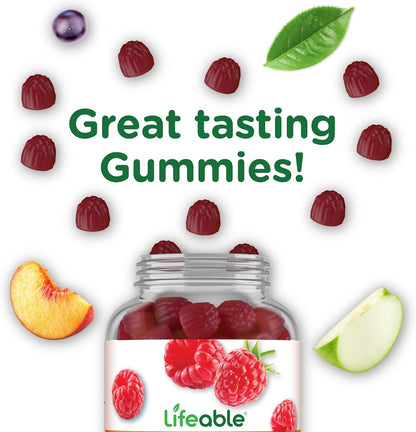 Lifeable Sugar Free Vitamin B12 Gummies - 1000 mcg - Strawberry Flavour - 90 Gummies
