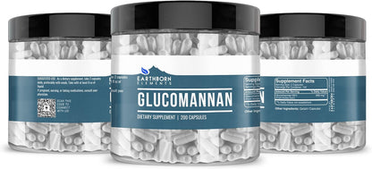 Earthborn Elements Glucomannan, 200 Capsules, Pure & Undiluted, No Additives