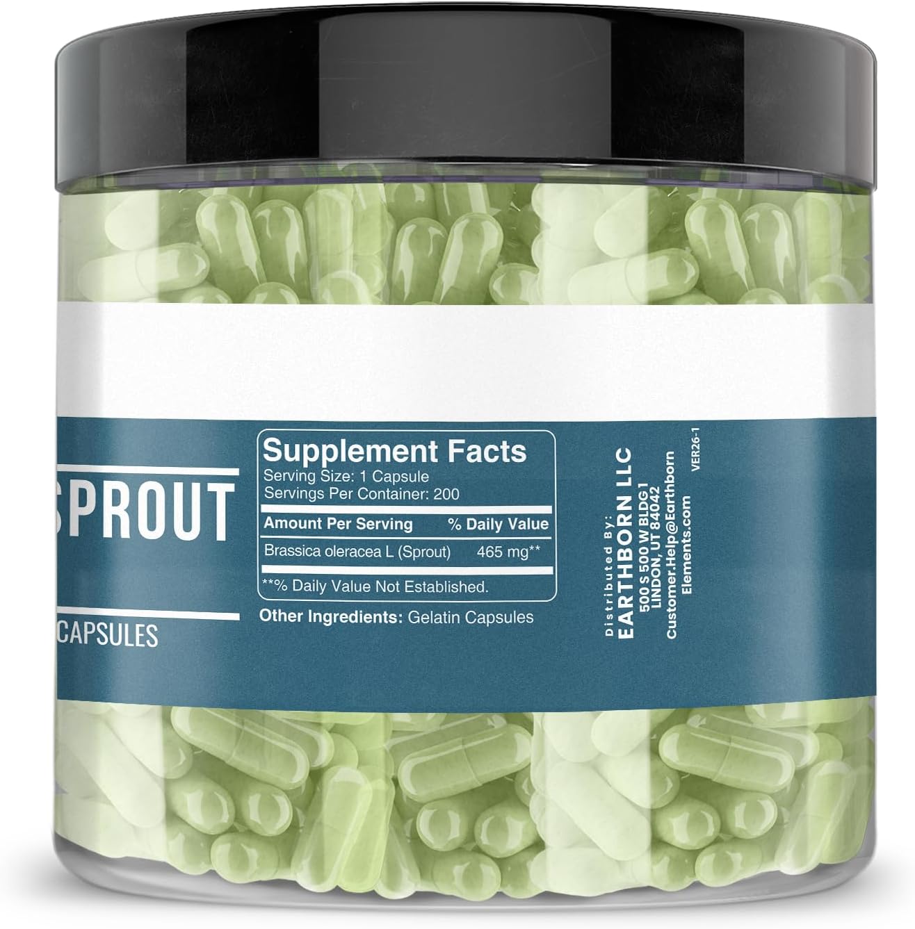 Earthborn Elements Broccoli Extract 200 Capsules, Pure and Undiluted, No Additives - görsel 3