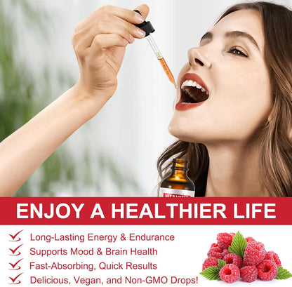 Vitamin B Complex Liquid Drops – Vegan B12 Methylcobalamin, B1 Thiamine, B6 Pyridoxine, Folic Acid, Niacin – Supports Energy, Brain & Heart Health, 40 Servings
