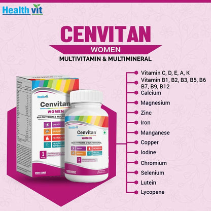 Dharma Healthvit Cenvitan Women's Multivitamin & Multimineral with 26 Nutrients