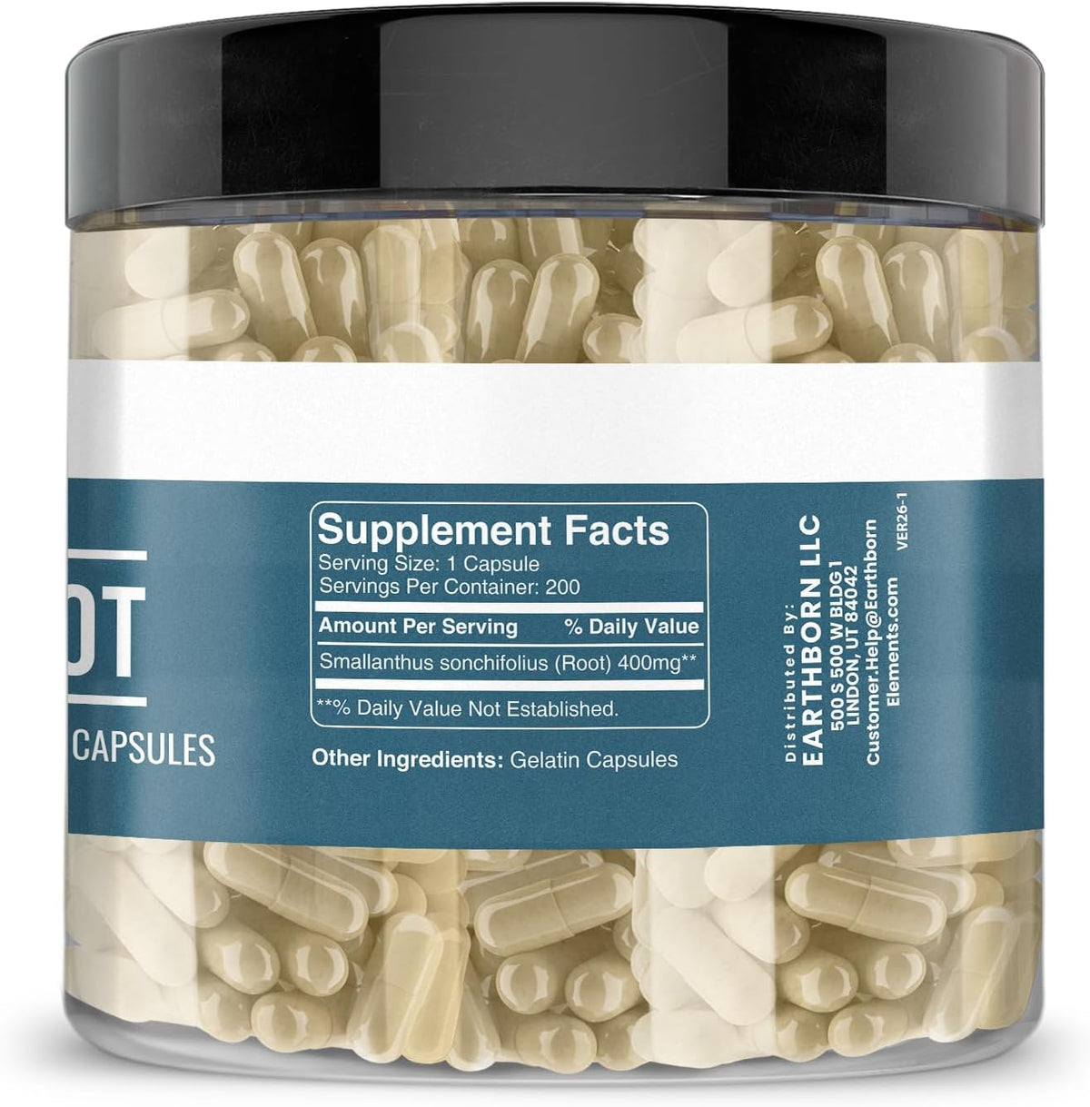 Earthborn Elements Yacon Root (200 Capsules), Pure & Undiluted, No Additives - görsel 2