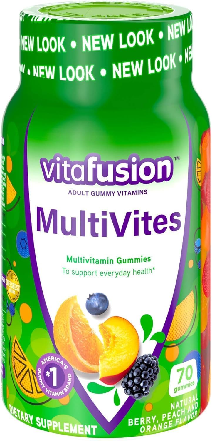 Vitafusion Multi Vites Gummy Vitamins, Berry, Peach and Orange - 70 Gummies - görsel 1
