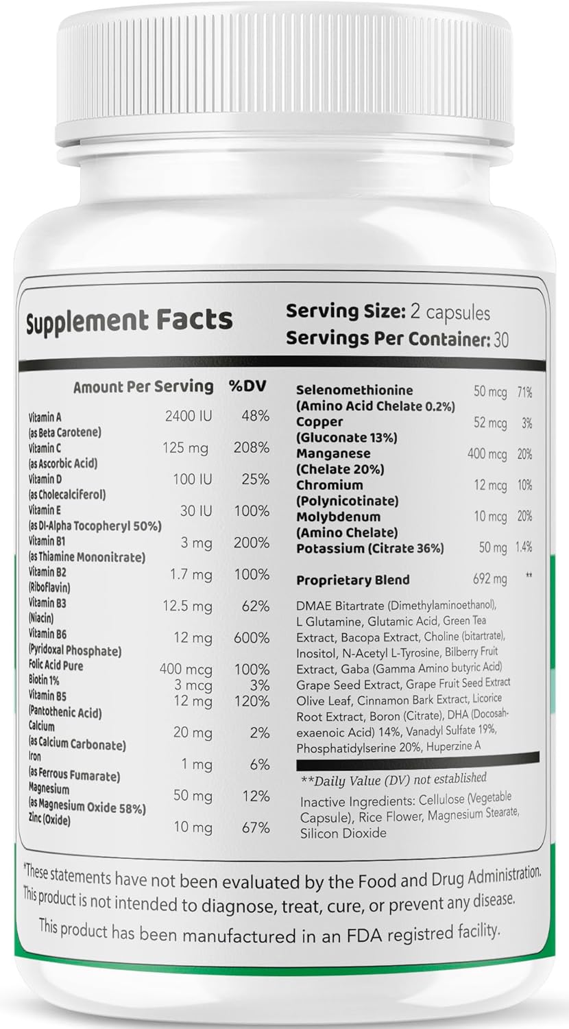 Vertigenics Advanced Formula Brain Health Support Capsules (2-Pack, 120 Capsules) - görsel 4