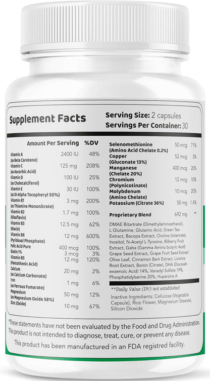 Vertigenics Advanced Formula Brain Health Support Capsules (2-Pack, 120 Capsules)