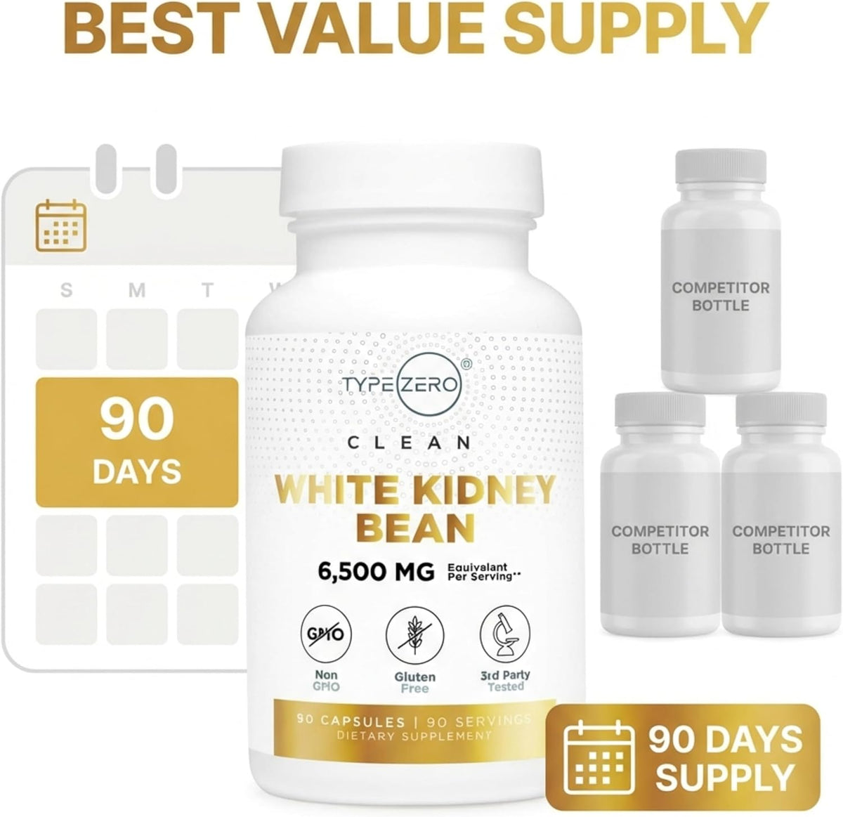 Type Zero Clean White Kidney Bean Extract - 90 Capsules - görsel 9