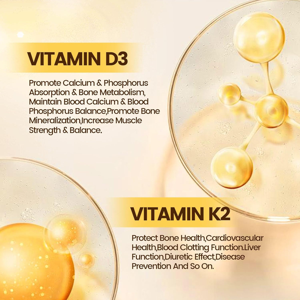 VivoNu Vitamin D3 K2 10000 IU with MK-7 - 300 Soft gel capsules - görsel 4