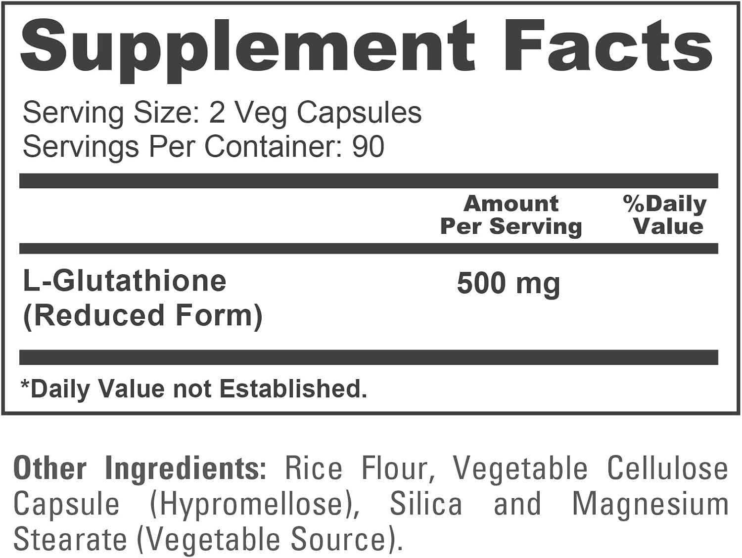 Reduced Glutathione 500mg 180 Vegetable Capsules (Vegan, Non-GMO) - görsel 4